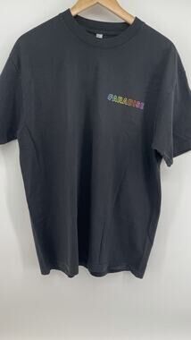 Paradise Los Angeles Apparel Rainbow Logo Heavyweight Black T-Shirt USA Large